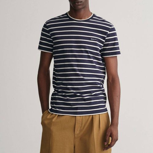 Navy Stripe Cotton T-Shirt - Gant - Modalova