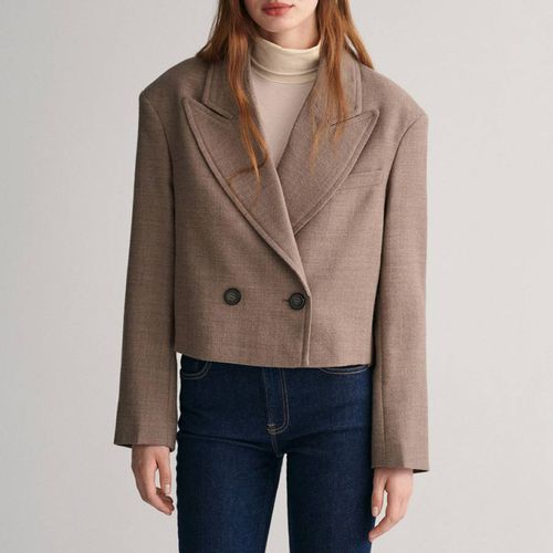 Oatmeal Double Breasted Wool Blazer - Gant - Modalova