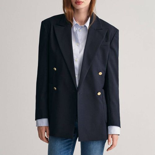 Navy Regular Club Wool Blend Blazer - Gant - Modalova