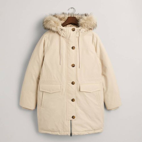 Oatmeal Hooded Cotton Blend Parka Jacket - Gant - Modalova