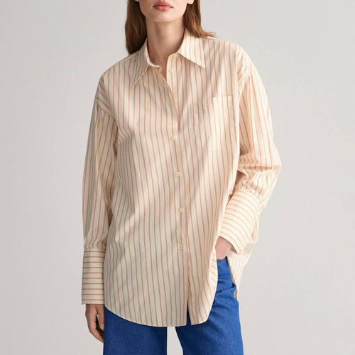Cream Poplin Striped Cotton Shirt - Gant - Modalova