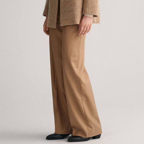 Camel Straight Leg Wool Blend Trousers - Gant - Modalova
