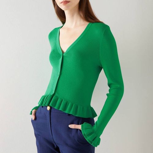 Green Knitted Flare Cardigan - L K Bennett - Modalova