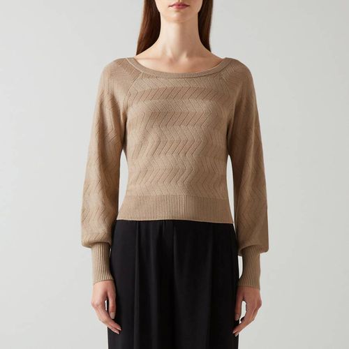 Beige Balloon Sleeve Jumper - L K Bennett - Modalova