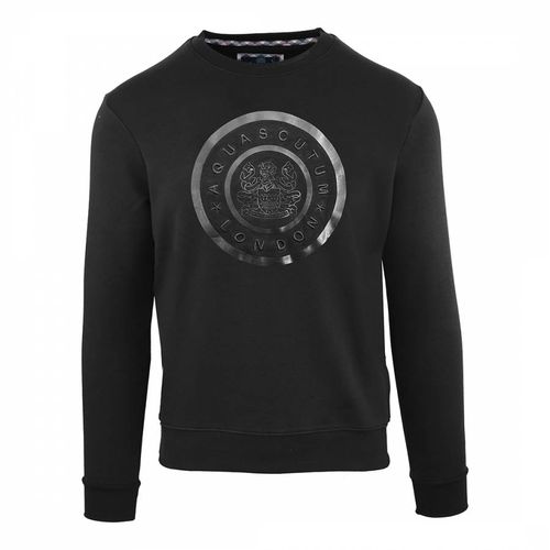 Black Circle Logo Cotton Sweatshirt - Aquascutum - Modalova