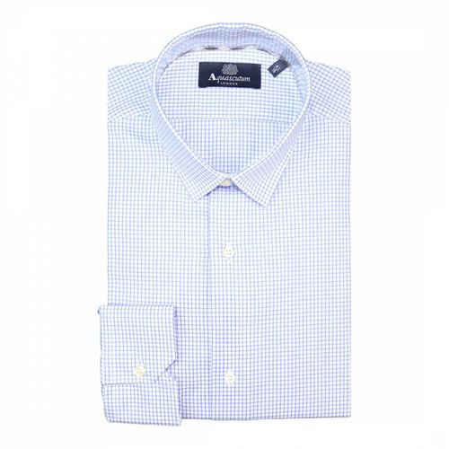 Royal Blue Check Cotton Shirt - Aquascutum - Modalova