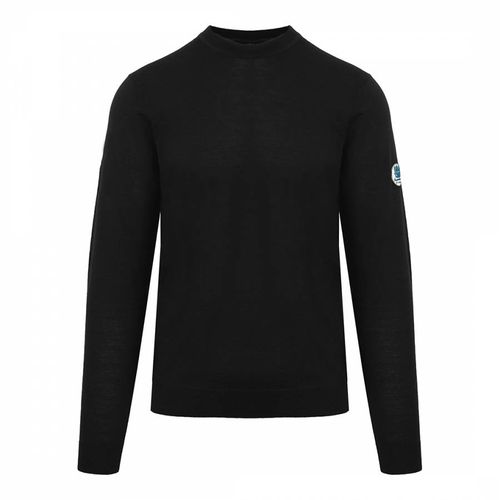 Black Crew Neck Wool Blend Jumper - Aquascutum - Modalova