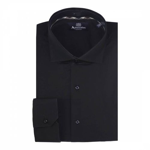 Black Long Sleeve Cotton Shirt - Aquascutum - Modalova