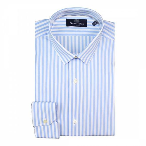 White Wide Stripe Cotton Shirt - Aquascutum - Modalova