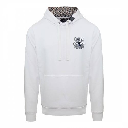 White Crest Logo Cotton Hoodie - Aquascutum - Modalova