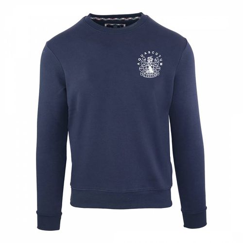 Navy Crest Logo Cotton Sweatshirt - Aquascutum - Modalova
