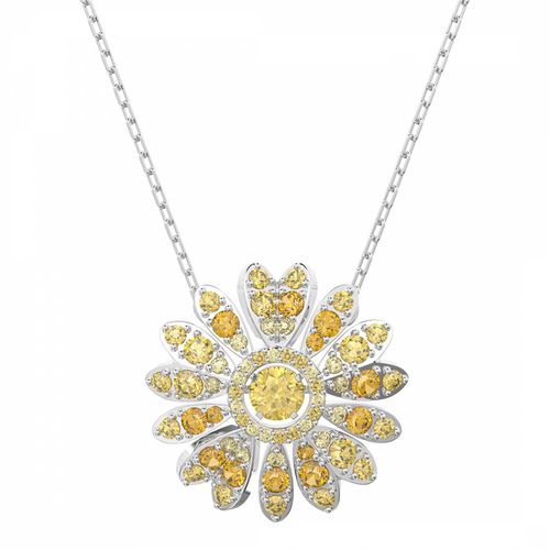 Yellow Eternal Flower Pendant Necklace - SWAROVSKI - Modalova