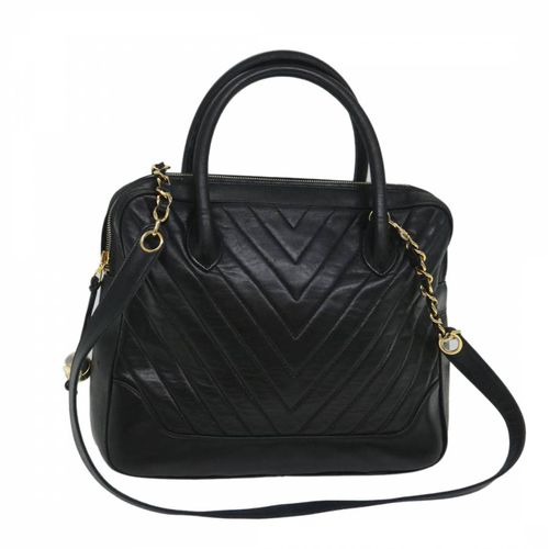 Black V-Stich Handbag Bag - Vintage Chanel - Modalova