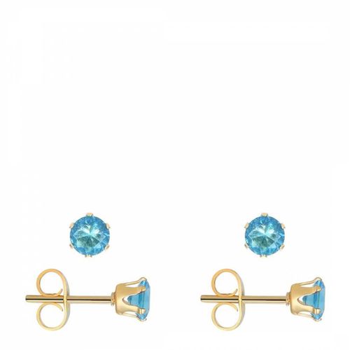 K Gold Blue Stud Earrings - Liv Oliver - Modalova