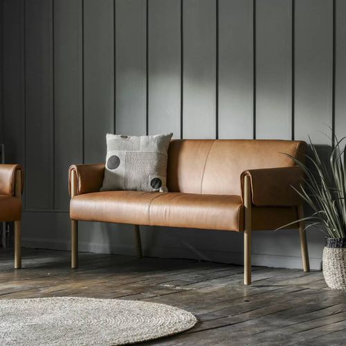 Bonwell 2 Seater Sofa Brown Leather - Gallery Living - Modalova