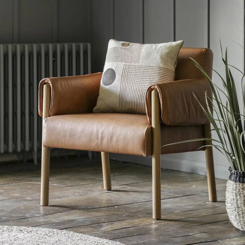 Bonwell Armchair Brown Leather - Gallery Living - Modalova