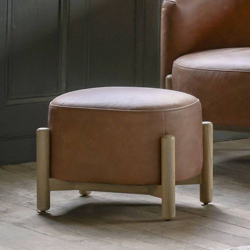 Lowland Footstool Vintage Leather - Gallery Living - Modalova