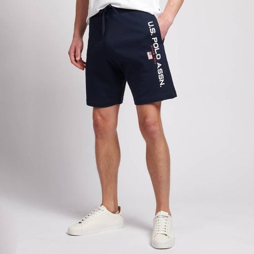 Navy Side Logo Cotton Shorts - U.S. Polo Assn. - Modalova