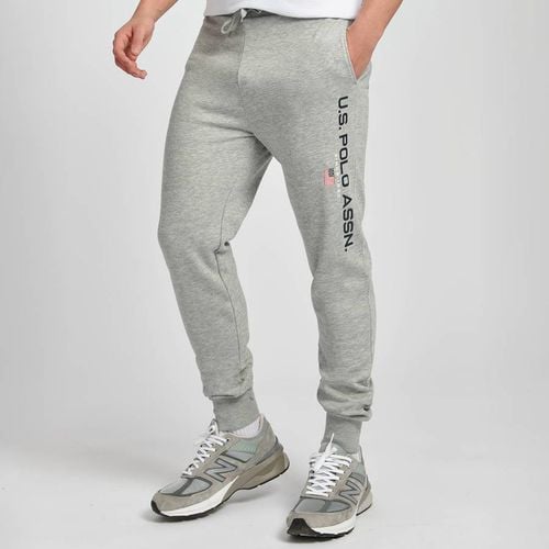 Grey Side Logo Cotton Blend Joggers - U.S. Polo Assn. - Modalova