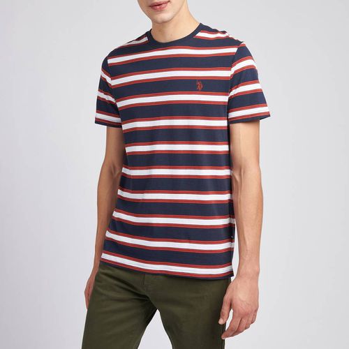 Navy Striped Cotton T-Shirt - U.S. Polo Assn. - Modalova