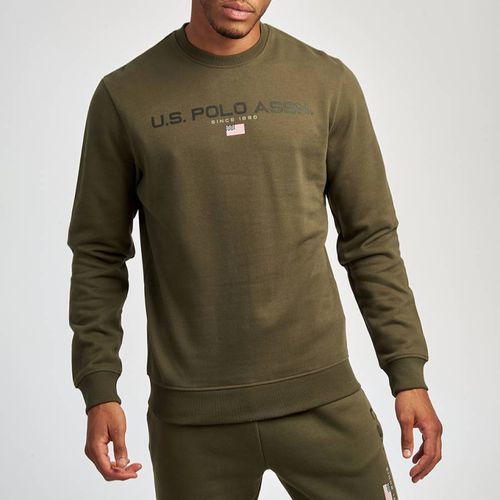 Khaki Chest Logo Cotton Blend Sweatshirt - U.S. Polo Assn. - Modalova