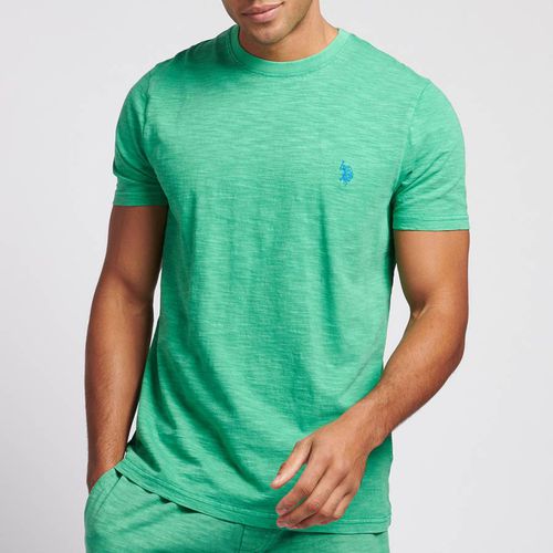 Green Garment Dye Cotton T-Shirt - U.S. Polo Assn. - Modalova