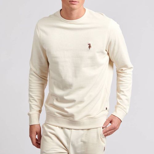 Cream Crew Neck Cotton Sweatshirt - U.S. Polo Assn. - Modalova
