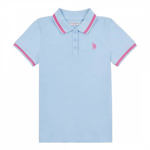 Teen Girl's Pale Contrast Trim Cotton Polo Shirt - U.S. Polo Assn. - Modalova