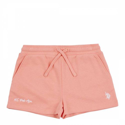 Younger Girl's Peach Embroidered Cotton Blend Shorts - U.S. Polo Assn. - Modalova