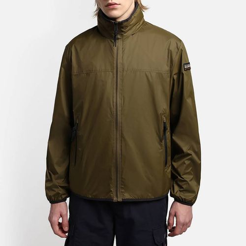 Khaki Zipped Windbreaker - Napapijri - Modalova