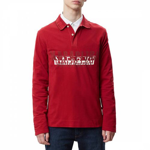 Red Eardara Long Sleeve Cotton Polo - Napapijri - Modalova
