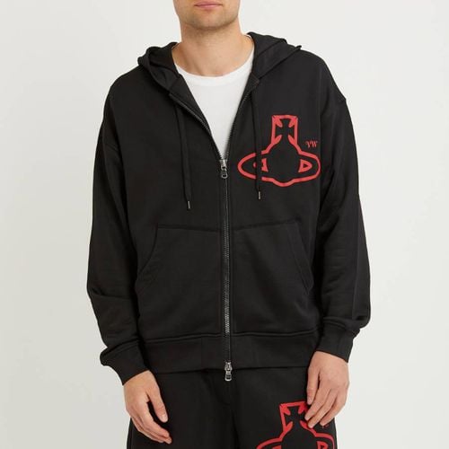 Black Printed Logo Cotton Hoodie - Vivienne Westwood - Modalova