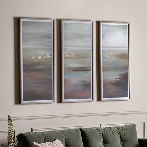 Muted Landscape Triptych 100x50cm Framed Print - Art Marketing by Gallery - Modalova