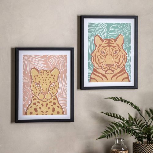 Jungle Cat 50x40cm Set of 2 Framed Prints - Art Marketing by Gallery - Modalova