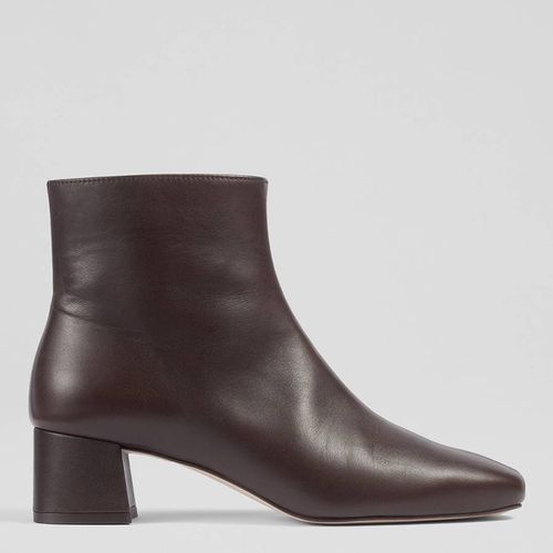 Brown Leather Clarice Ankle Boots - L K Bennett - Modalova