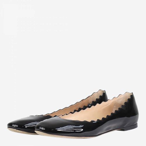 Scallop Trim Patent Ballet Flats - Size UK 6 - Pre-Loved Chloe - Modalova