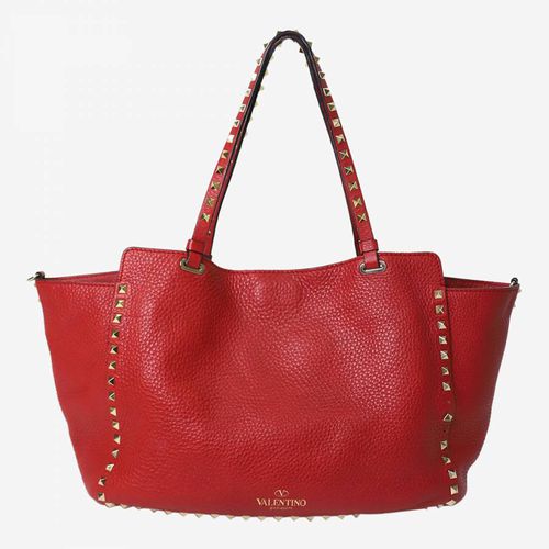 Red Studded 2 Way Tote Bag - Pre-Loved Valentino - Modalova