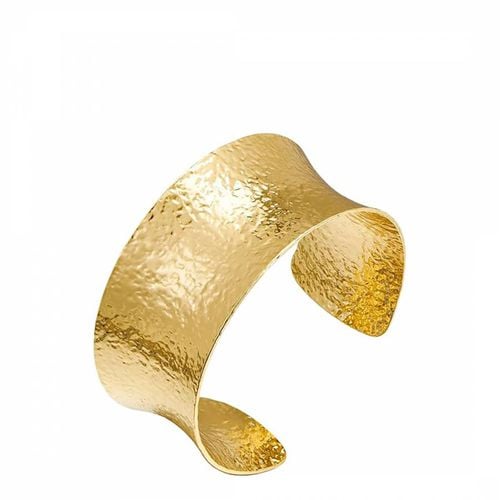 K Gold Textured Cuff Bangle - Chloe Collection by Liv Oliver - Modalova