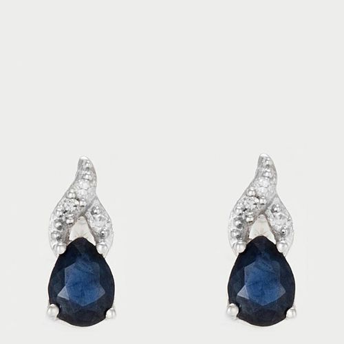 Silver Sapphire Earrings - MUSE - Modalova