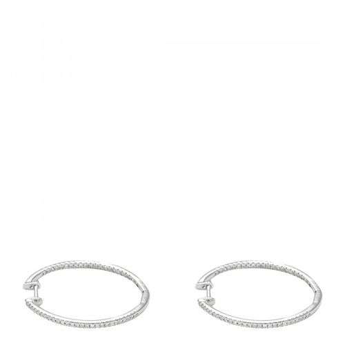 Silver Diamond Hoop Earrings - MUSE - Modalova