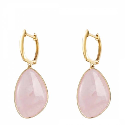 K Gold Pink Quartz Drop Earrings - Liv Oliver - Modalova