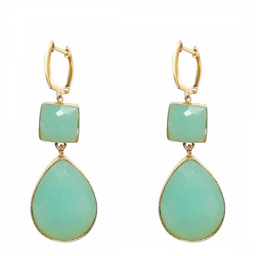 K Double Sea Green Drop Earrings - Liv Oliver - Modalova