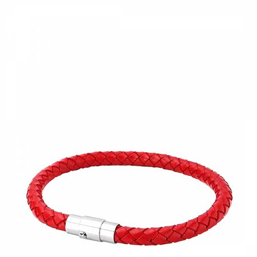 Silver Red leather Magnetic Bracelet - Stephen Oliver - Modalova