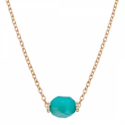 K Aqua Blue Chalcedony Embellished Necklace - Liv Oliver - Modalova