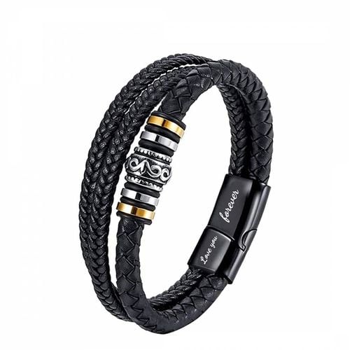 K Two Tone plated leather Bracelet - Stephen Oliver - Modalova