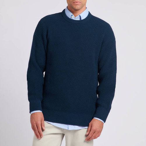 Dark Blue Waffle Knit Cotton Jumper - U.S. Polo Assn. - Modalova