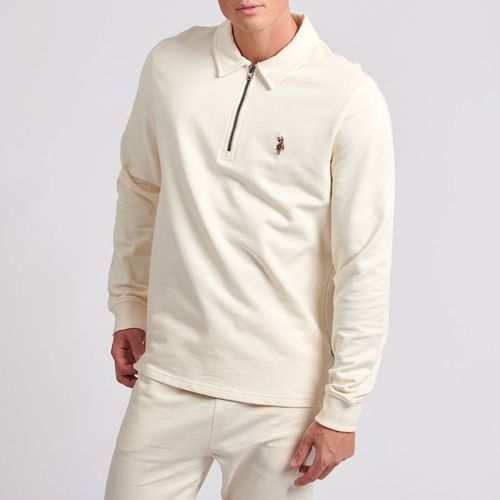 Cream Half Zip Cotton Jumper - U.S. Polo Assn. - Modalova