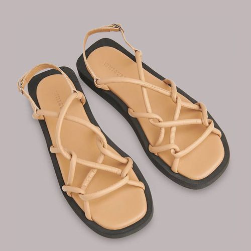 Beige Aniya Tubular Woven Leather Sandals - WHISTLES - Modalova