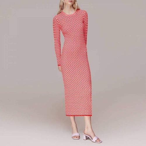 Checkerboard Cotton Blend Midi Dress - WHISTLES - Modalova