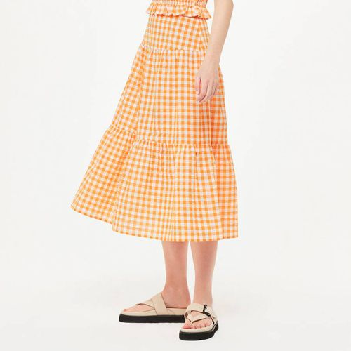 Lilly Tiered Gingham Cotton Blend Skirt - WHISTLES - Modalova